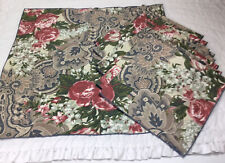 Eight X Large Dinner Napkins, Floral Design, Leaves, Roses, Cotton, Beige, Pink picture