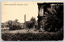 Galveston Texas~Broadway & Rosenburg~1836 Heroes Monument~Close Up Home~1911 picture