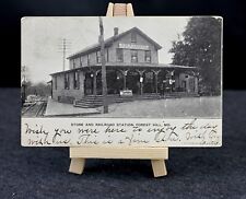 Forest Hill, MD - Store & Railroad Station Maryland Postcard picture