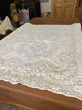 Vintage FLORAL Lace Tablecloth /72 X 60 picture
