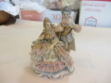Dresden lace vintage dancing couple - victorian court in style. picture