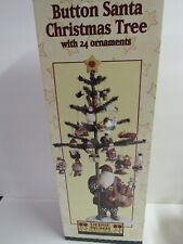 Debbie Mumm Button Santa Christmas Tree With 24 Ornaments 29451 picture
