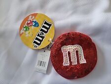 M&M's Candy Mars Red Sequin Coin Purse Backpack Keychain 4” M Nwt  picture