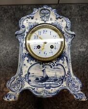 Fine French Porcelain German Royal Bonn Delft Clock Hand Painted not Ansonia picture