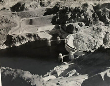 RPPC Aerial View, Upstream Face of Boulder Dam, Colorado - 1940s Photo Postcard picture