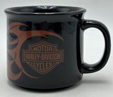 Harley Davidson Motorcycles Mug Black with Orange Flames 2004 picture