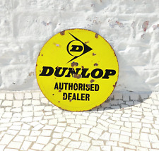 1940s Vintage Dunlop Advertising Double Sided Enamel Sign Board Automobile EB150 picture