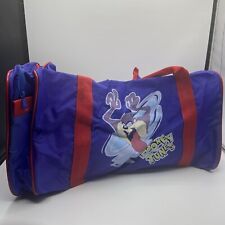 Vintage 1994 Looney Tunes Duffle Bag Tazmanian Devil Taz Red Blue 90s 18” picture