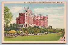 Cavalier Hotel Sunken Gardens Virginia Beach VA Vintage Linen Postcard picture