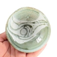 Studio Art Pottery Small Miniature Dish Bowl Hand Made Green Signed Karen W 2006 picture