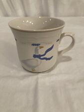 Newcor Stoneware Countryside Coffee Mug White Blue Geese Cup 1987 New picture