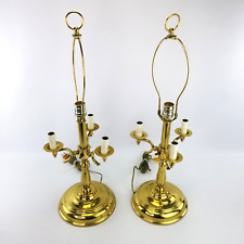 2 Brass Plated Candelabra Table Lamps Mid Century Modern 24