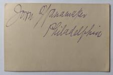 ca. 1881 AUTOGRAPH, JOHN WANAMAKER, PHILADELPHIA US POSTMASTER to B. HARRISON picture