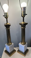 Marble & Brass Table Lamps By Westwood Industries, Hollywood Regency Era, Heavy picture