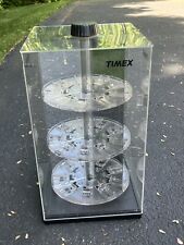 Vintage Timex Watch Retail 3 Shelf Mirrored Rotating Display Case picture