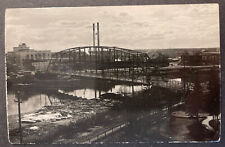 Steel Bridge maybe Canton Ohio RPPC C. C. Co. sign in the background 1945 picture