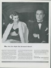 1945 Listerine Antiseptic Upset Couple Cab Formal Wear WWII Vintage Print Ad C3 picture