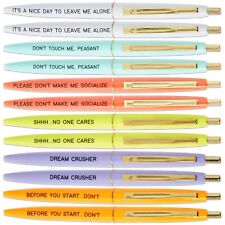 12 Pack Snarky Pens with Funny Quotes for Adults, Work, Office Humor (6 Colors) picture