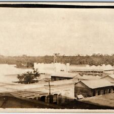 c1910s Odd Fake Town? Birds Eye RPPC Weird Downtown Movie Set Real Photo PC A134 picture