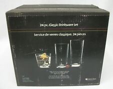 Vintage Indiana Glass 24-Pc Classic Barware Drinkware Drinking Glass Set MIB NOS picture
