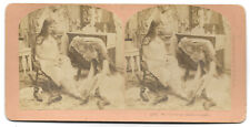 ANTIQUE B.W. Kilburn 1897 We will be all smiles to-night Stereoview Photo 11912 picture