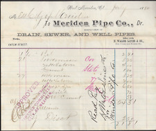 WEST MERIDEN, CT ~ MERIDEN PIPE Co., Drain, Sewer & Well Pipes~ BILLHEAD 1880 picture