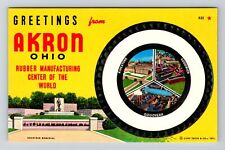 Akron OH-Ohio Greetings Rubber Manufacturing Center the World Vintage Postcard picture