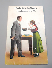 Vintage 1912 Postcard Rochester NY - I NEARLY GOT IN HOT WATER IN picture