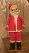 Vintage 1950’s Santa Claus 9.5” Doll Figurine Clothed Rubber Face picture