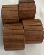 4 Vtg IEH India Wooden Napkin Rings MCM L@@K picture