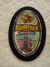 Vtg nautical  Budweiser King Of Beers Oval Sign Sailing Boating Rowing picture