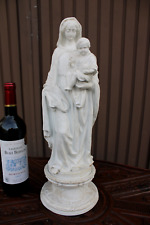 Antique large french bisque porcelain madonna on pedestal rare picture