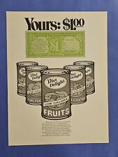 1969 Vintage Print Ad. Diet Delight Canned Fruit. Pass The Buck. picture