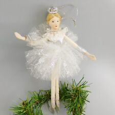 Vtg Ballerina Ballet Dancer Ornament Porcelain Head & Arms Soft Body 7