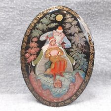 Vintage Russian Palekh Lacquer Trinket Box, FROST FATHER, 1999 Bill Of Sale picture