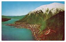Vintage Juneau Capitol of Alaska Postcard Aerial Coast View Unposted Chrome picture