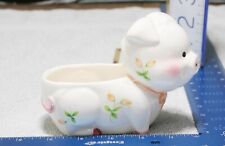 Vintage Ceramic BABY Pig Planter Flowers so CUTE picture