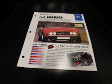 1966-1972 Fiat Dino Spec Sheet Brochure Photo Poster 67 68 69 70 71 picture
