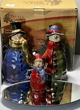 Vintage Kirkland’s Potter’s Garden Snowman Family in Excellent Used Condition picture