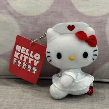 Vintage 2009 Hello Kitty Nurse Mascot  Plush Keychain Charm Dangler picture