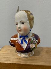 Antique German Carl Thieme Dresden Porcelain Figurine Bust of Girl picture