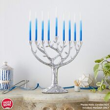 Elegant Tree of Life Hanukkah Menorah Antique Aluminum Nine Candle Holder Gift picture
