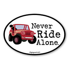 Never Ride Alone Oval Magnet picture