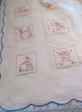 MINTY~Unusual Redwork Quilt Patriotic American History Explorers~Red Embroidery picture