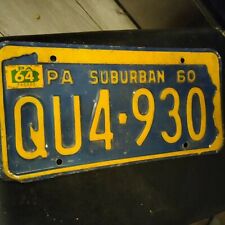 License Plate Vintage 1960 Pennsylvania Suburban picture