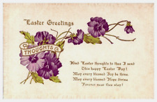 Postcard Divided Back Easter Greetings Poem Flowers picture