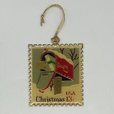 Winco Intl USPS Mailbox 13c Stamp Christmas Ornament Metal Enamel Vtg 1977 picture