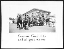 Robbins Bros. Season's Greeting's Card Horses Pull Wagon Real Photo* c1930's? picture