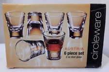 CIRCLEWARE AUSTRIA 6 PIECE SHOT GLASS SET 2 oz. NIB MADE IN ITALY picture