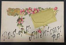1906 ALLENTOWN PA PATRIOTIC SONS OF AMERICA CONVENTION MINI ENVELOPE w/LETTER picture